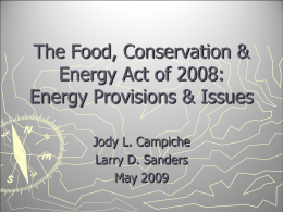 2008 Farm Bill: Energy - Oklahoma State University