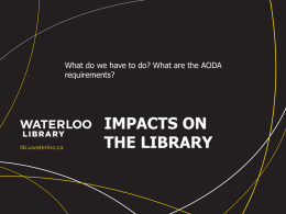 Impacts on the Library - University of Waterloo