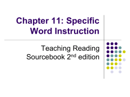 Specific Word Instruction Chapter 11
