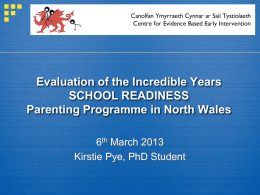 Evaluation of the IY Parenting Programme for families of