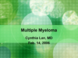 Multiple Myeloma - THD Internal Medicine Training Program