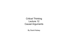 Philosophy 144 Lecture 12 Causal Arguments