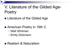 V. Literature of the Gilded Age