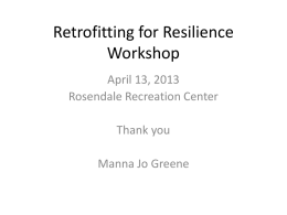 Retrofitting for Resilience Workshop