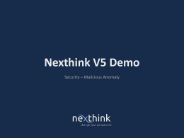 Nexthink V5 Demo