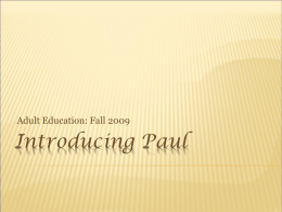 Introducing Paul - First Presbyterian Church LaGrange