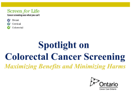 2013 Colorectal Cancer Screening Slide Deck