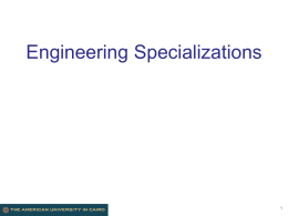 ENGINEERING SPECIALIZATIONS - American University in Cairo