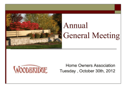 Woodbridge Annual General Meeting