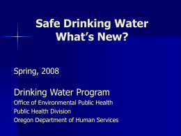 Assuring Safe Drinking Water in Oregon