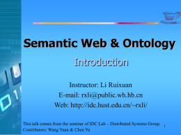 Semantic Web & Ontology