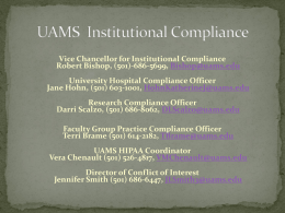 UAMS Compliance Organization