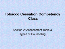 Guidelines for the Instruction of Tobacco Cessation Programs
