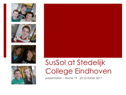 SusSol at Stedelijk College Eindhoven