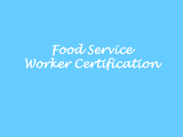 Food Service Employee Certification