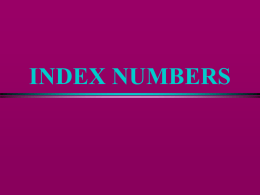 INDEX NUMBERS