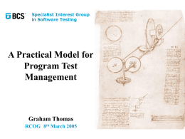 A Practical Model for Program Test Managment
