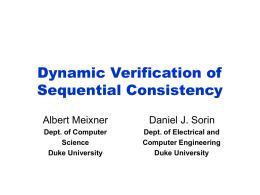 Dynamic Verification of Sequential Consistency