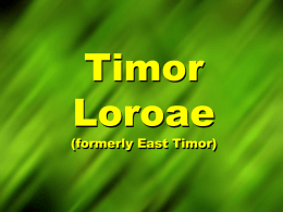 Timor Loroae (East Timor) Information