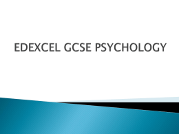 EDEXCEL GCSE PSYCHOLOGY
