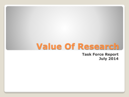 Value of Research Task Force Report