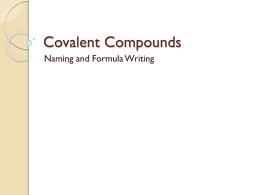 Covalent Compounds - Broadneck High School