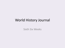 World History Journal - Anderson High School