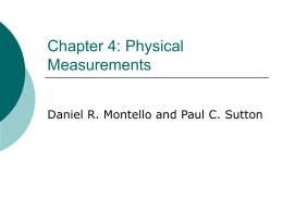 Chapter 4: Physical Measurements