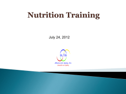 Nutrition Meeting/Training
