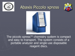 PPT Abaxis Piccolo xpress – SAFMLS – The Society of Armed