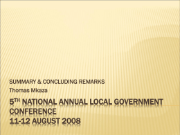 5TH NATIONAL ANNUAL LOCAL GOVERNMENT CONFERENCE …
