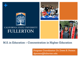 M.S. in Education – Concentration in Higher Education