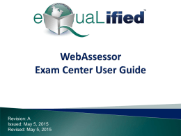 eQuaLified Exam User Guide - Performance Review Institute
