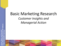 Basic Marketing Research Customer Insights and Managerial