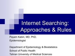 Internet Searching: Approaches & Rules