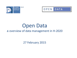 Open Data - European University Institute