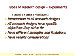 Types of research design – experiments