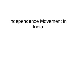 Independence Movement in India