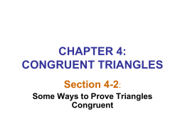 CHAPTER 4: CONGRUENT TRIANGLES