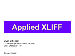 XLIFF Workshop
