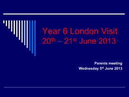 Year 6 London Visit 24th