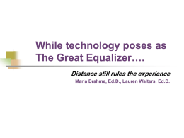 While technology poses as The Great Equalizer….