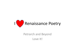 I Renaissance Poetry