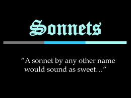 Sonnets - Wildcat Freshmen English