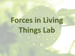 Forces in Living Things - ESC-2