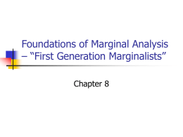 Foundations of Marginal Analysis