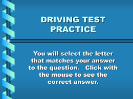 DRIVING TEST PRACTICE