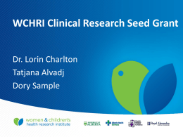 WCHRI Clinical Research Seed Grant