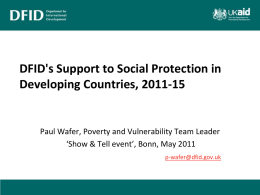 Current DFID enagement on social protection (cash