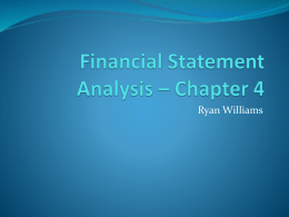 Financial Statement Analysis – Chapter 4